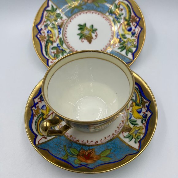 Noritake 1908 Bird & Floral Tea Cup Trio - Picture 5 of 9